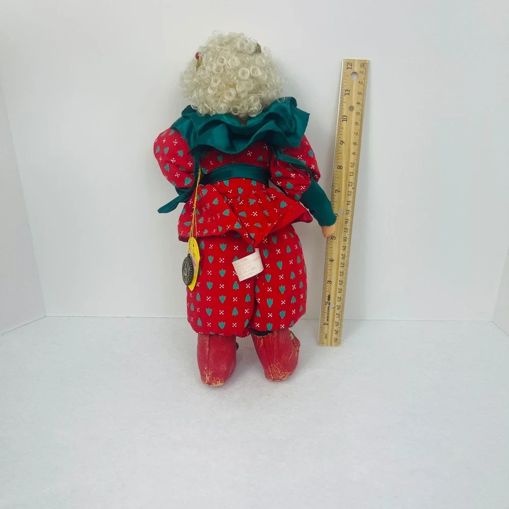 Vintage Brinn's December Calendar Doll Christmas Tree Outfit Red Green 11.5